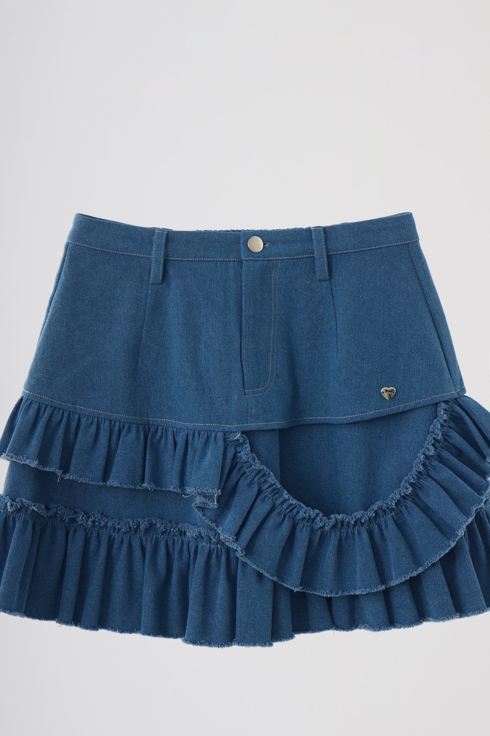 damage frill denim mini skirt – idem