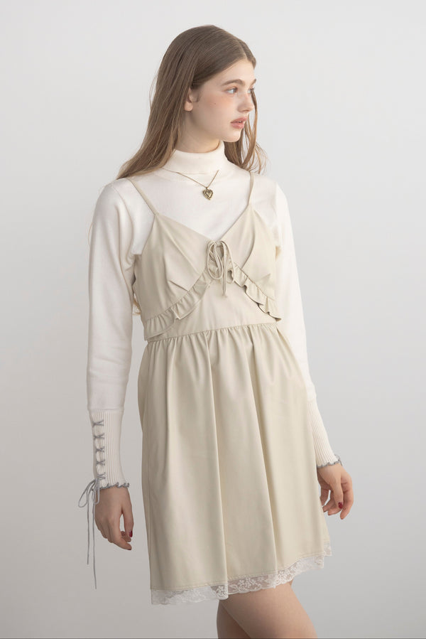 leather frill onepiece