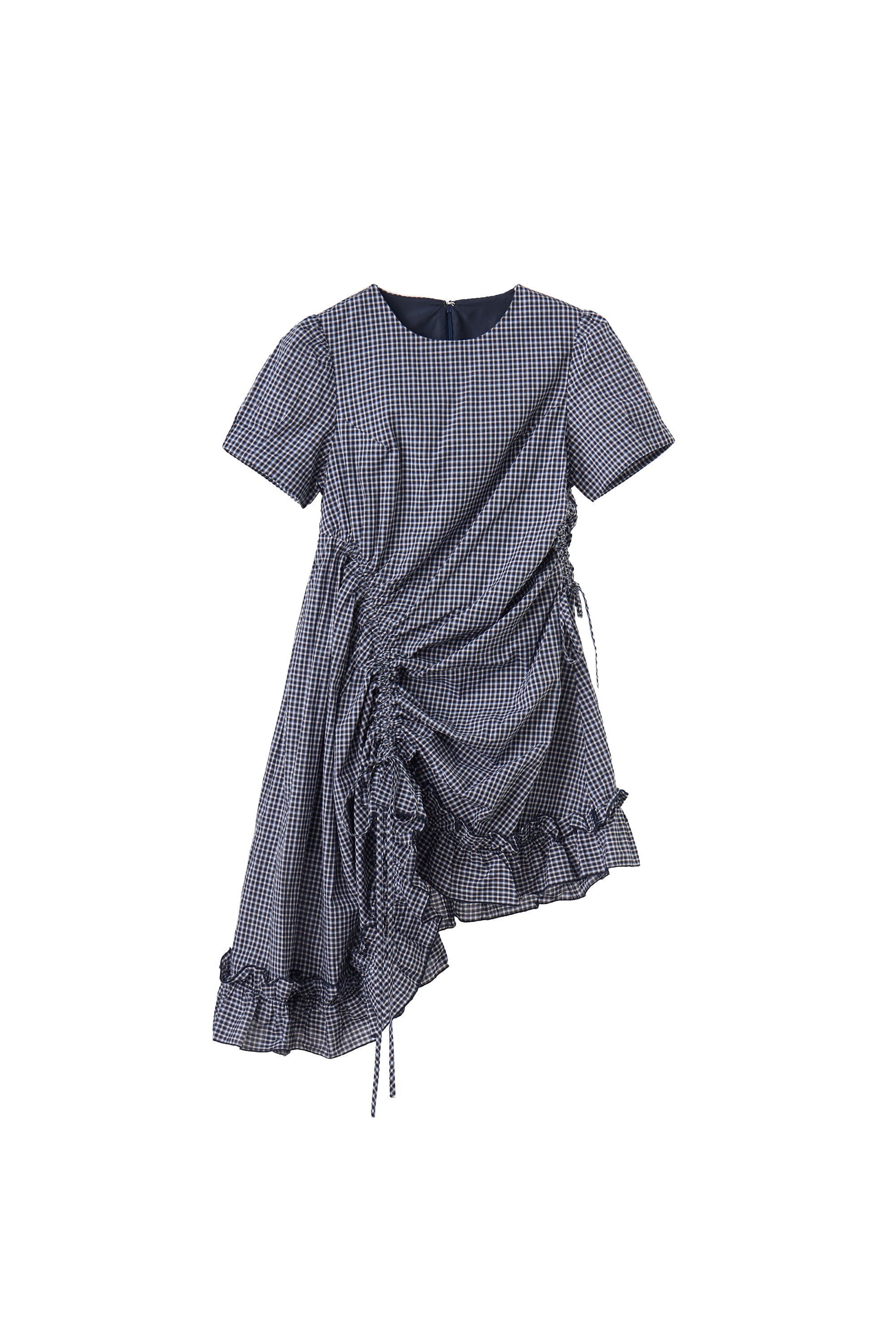 drawstring gingham check onepiece
