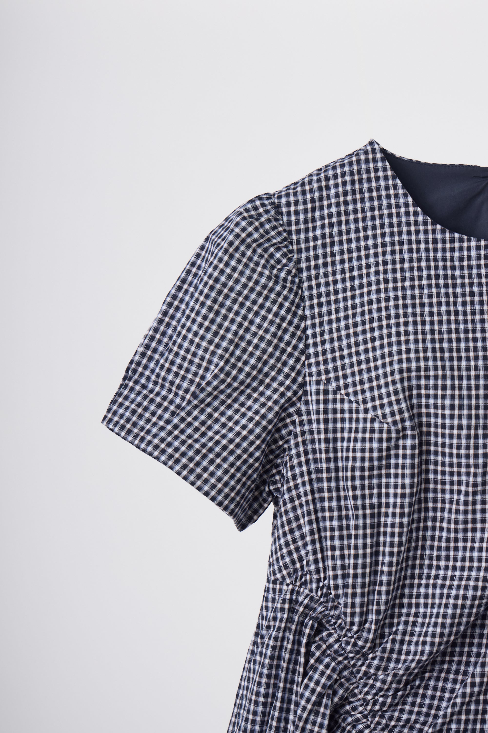 drawstring gingham check onepiece