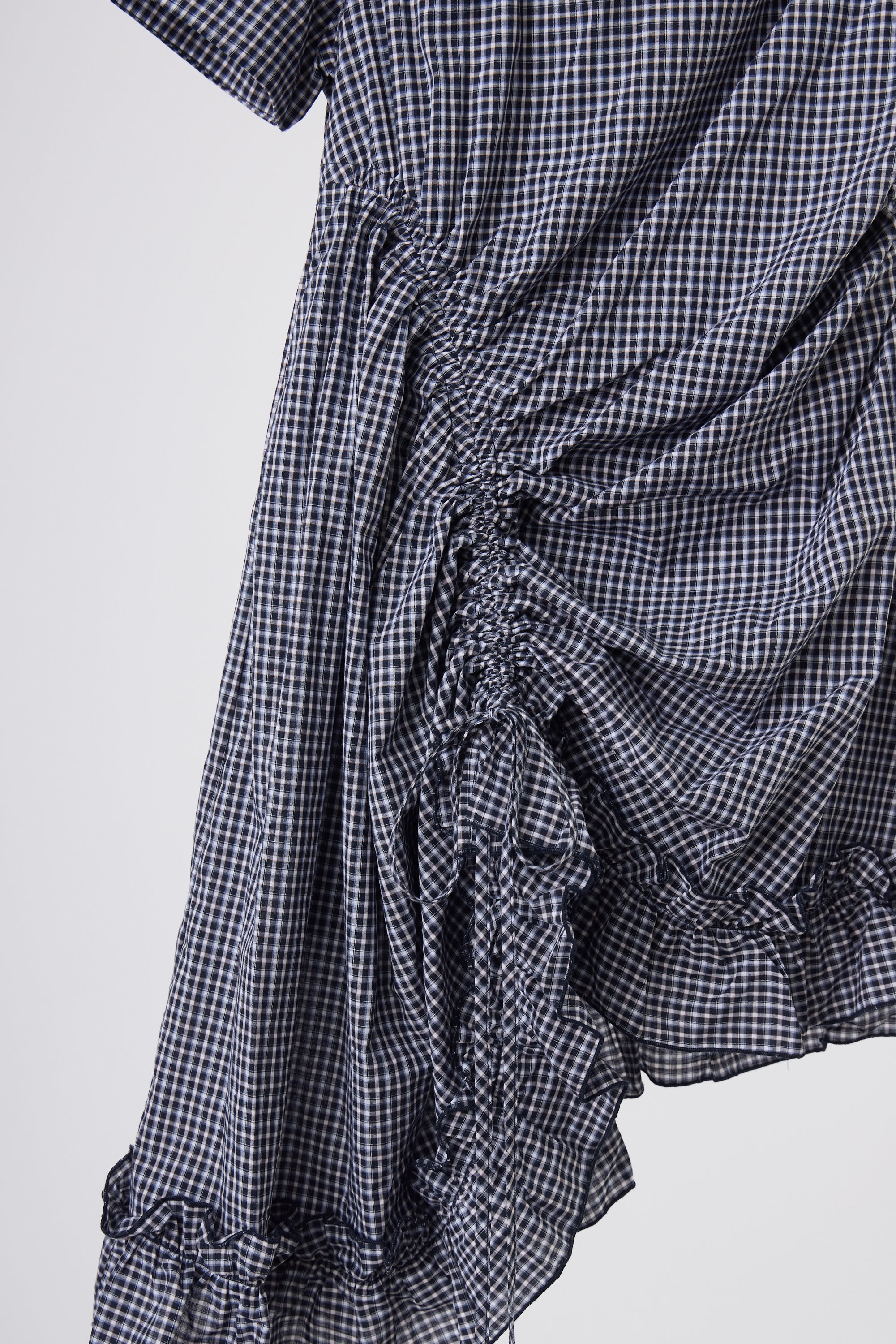drawstring gingham check onepiece