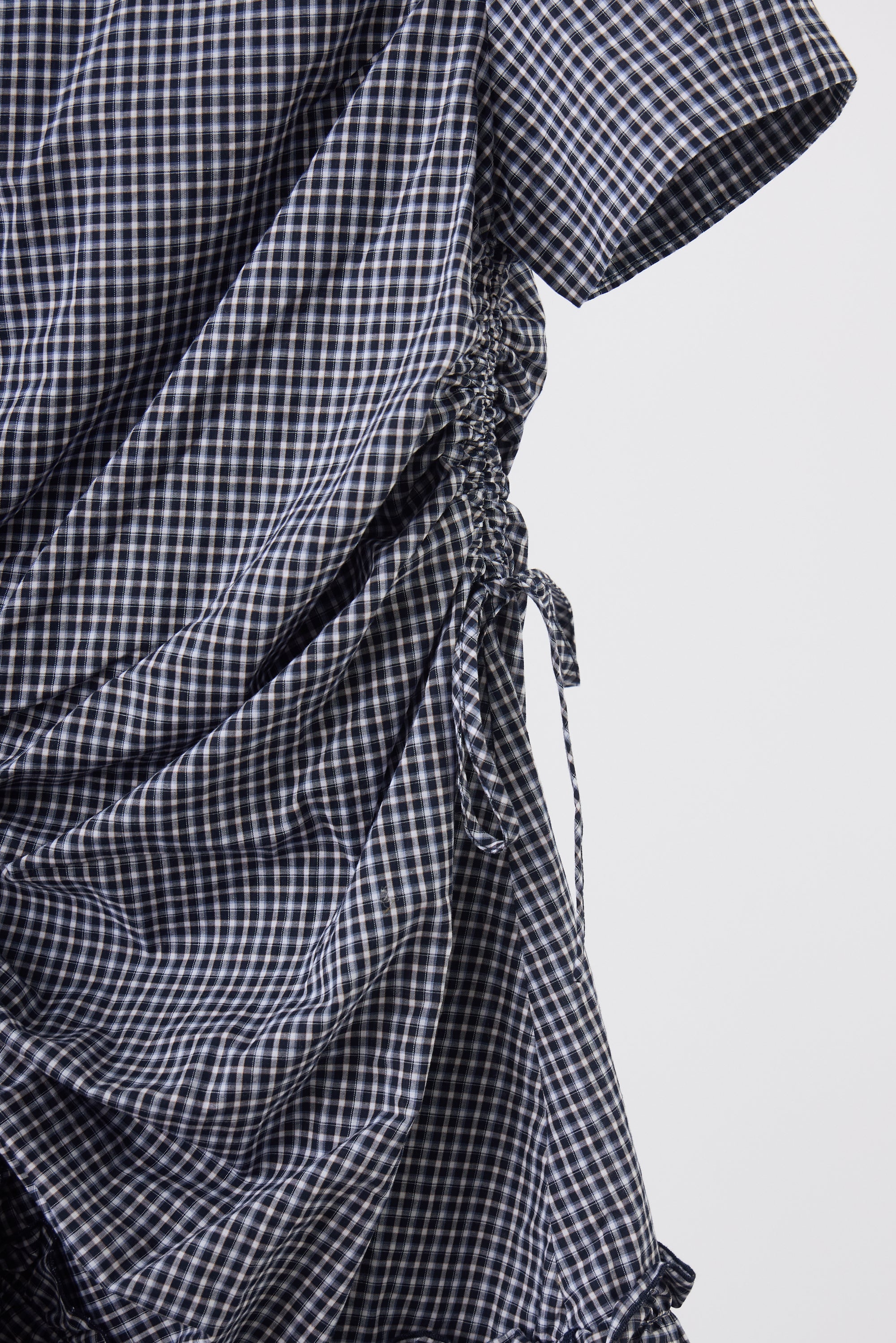 drawstring gingham check onepiece