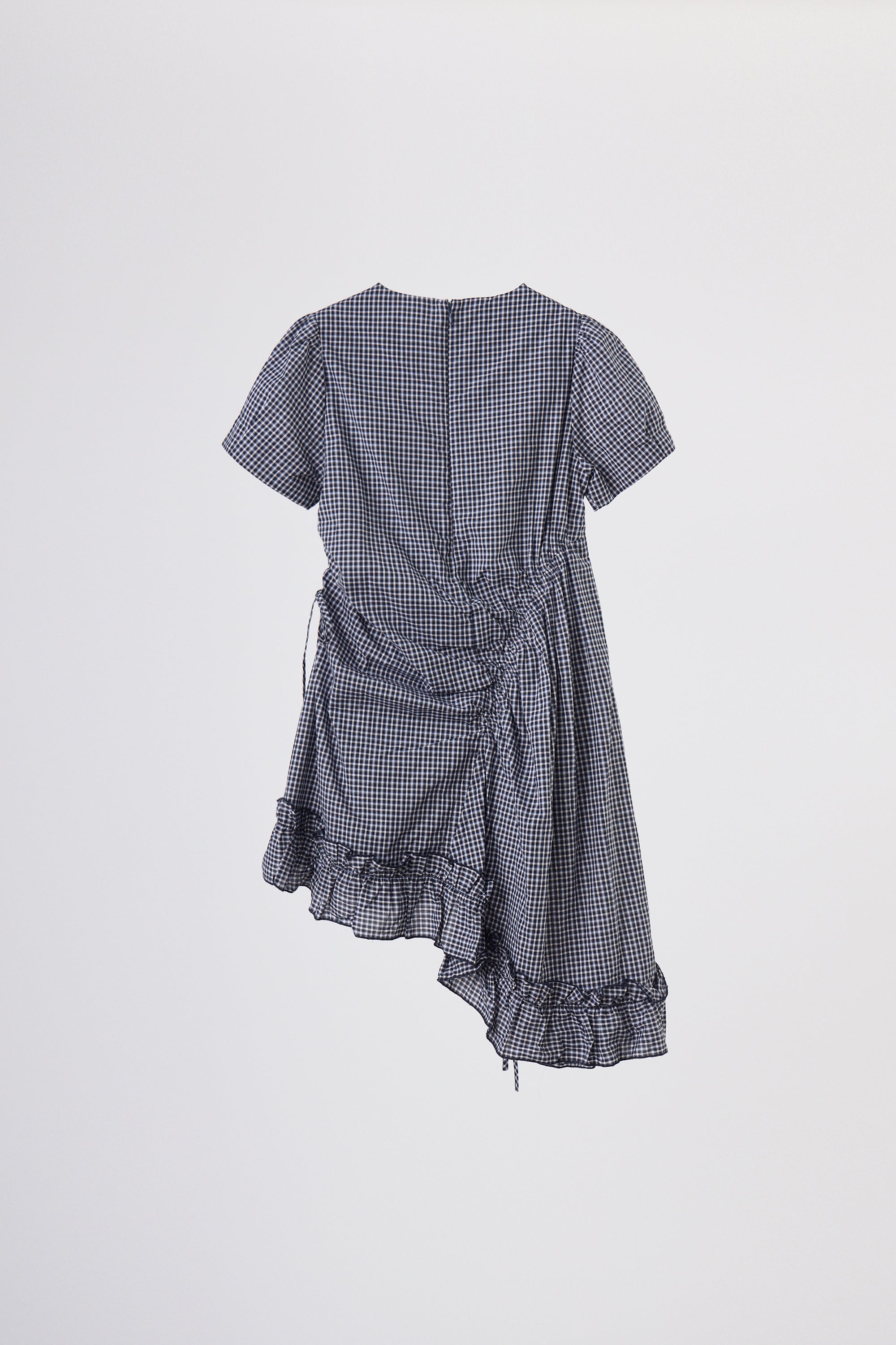 drawstring gingham check onepiece
