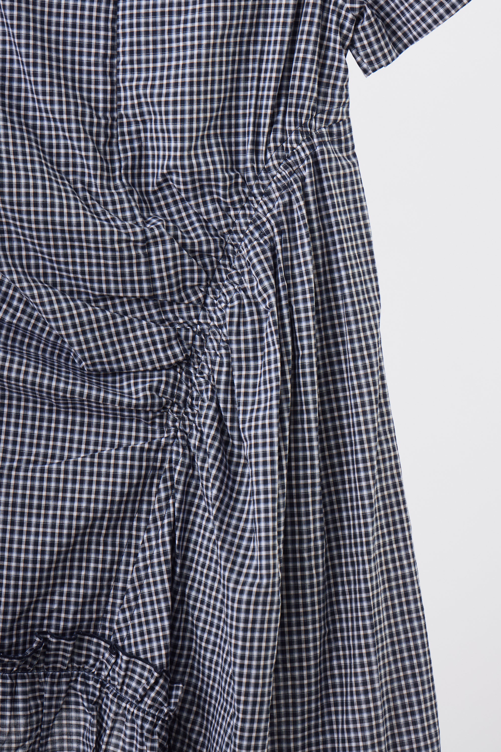 drawstring gingham check onepiece