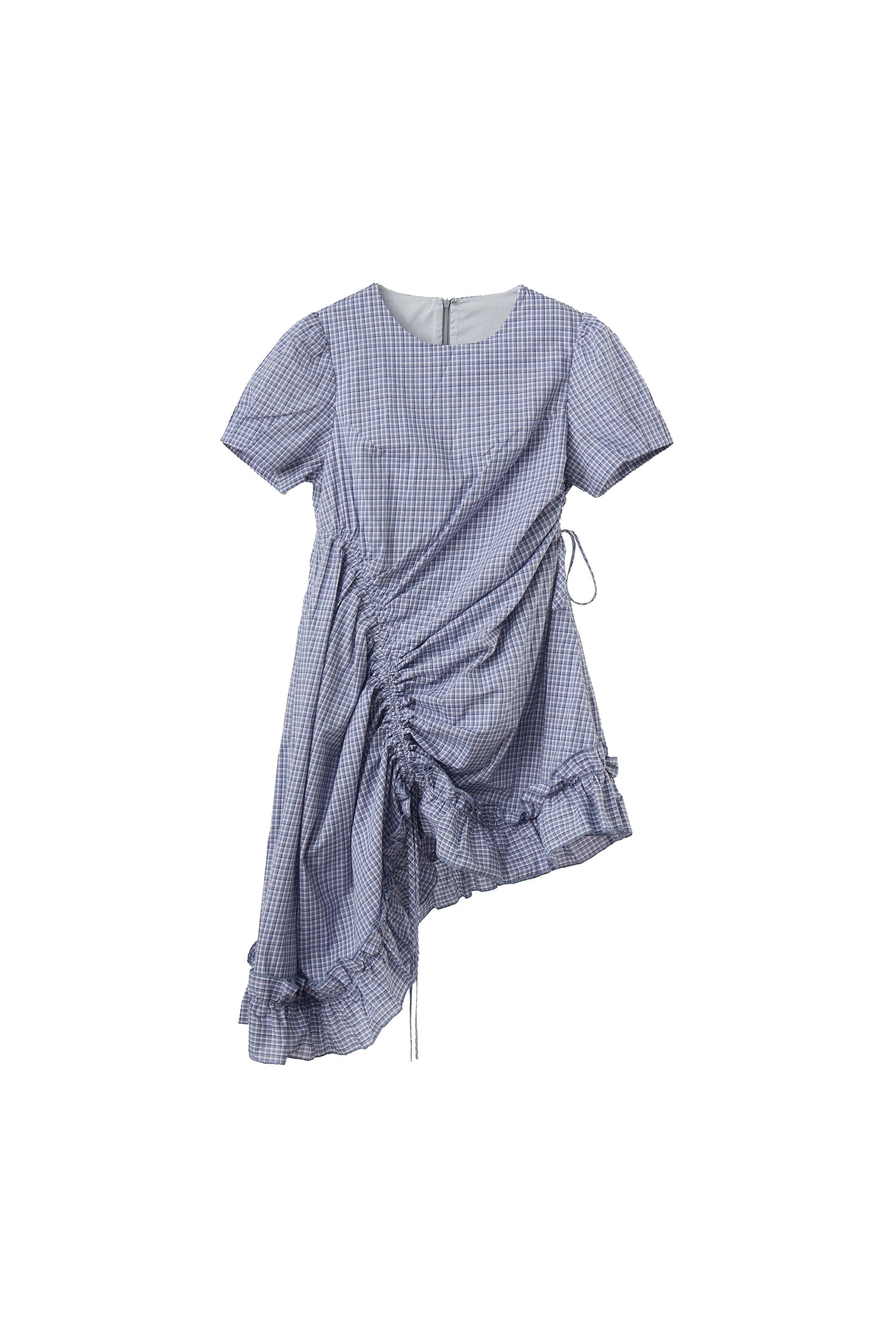 drawstring gingham check onepiece