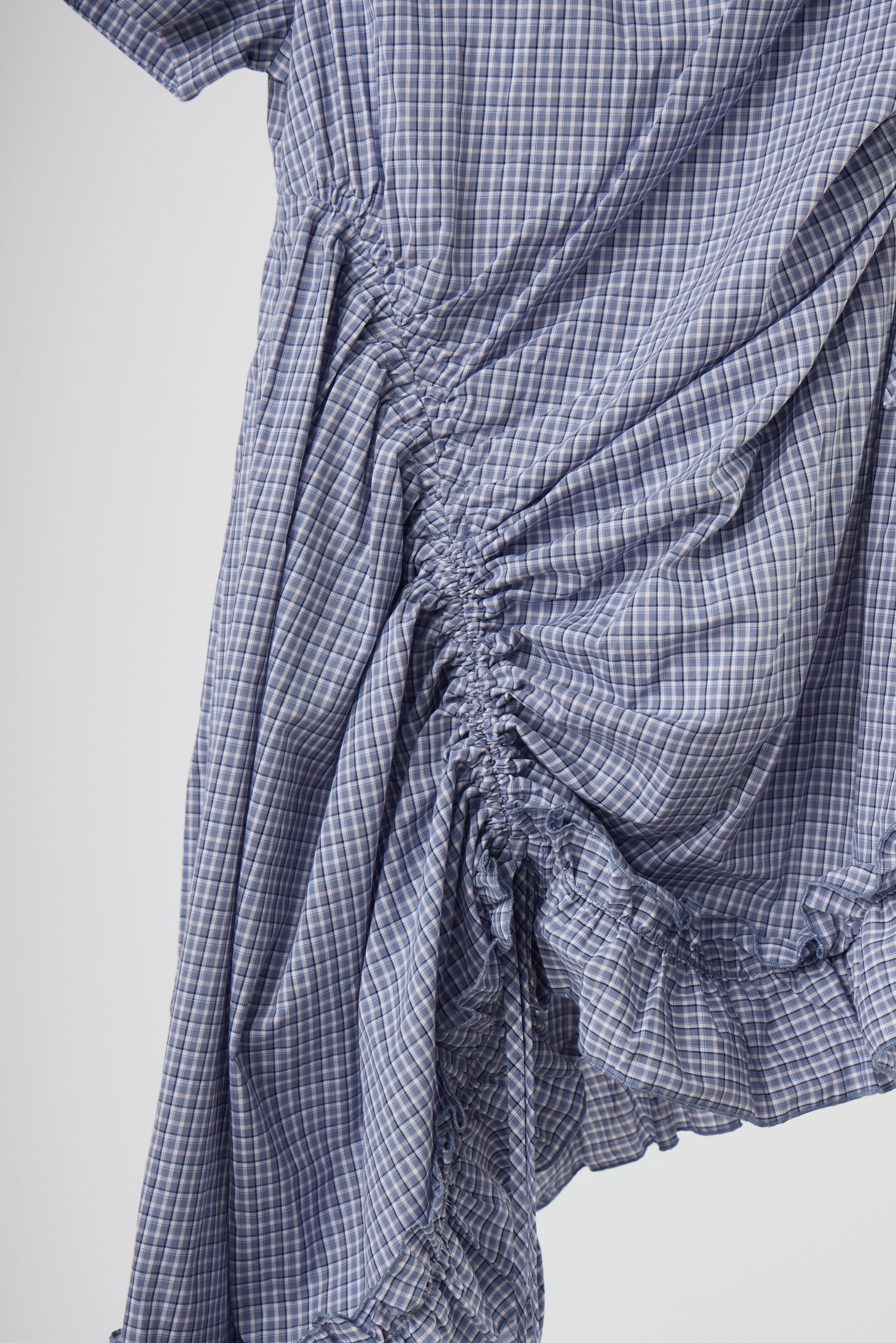 drawstring gingham check onepiece