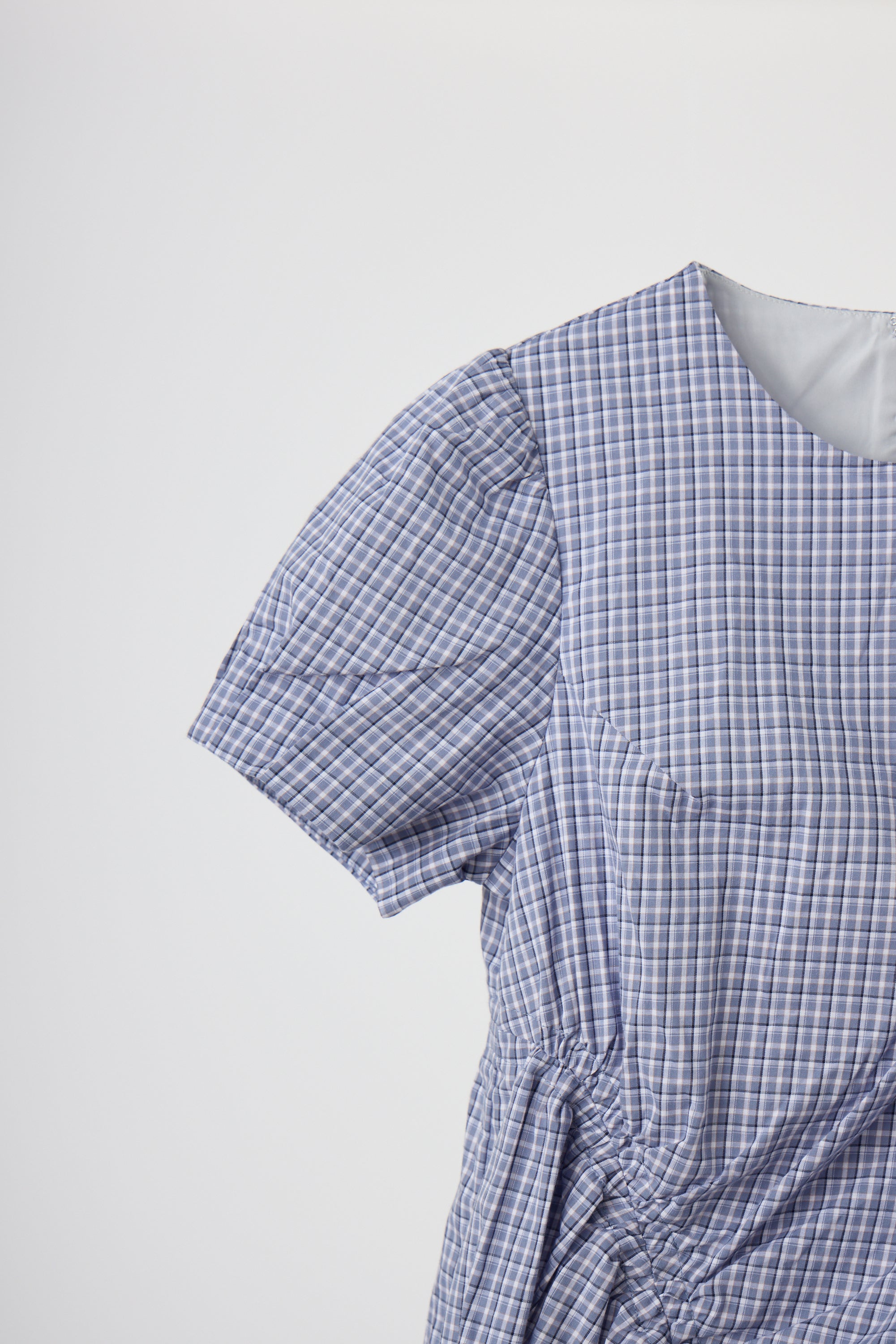 drawstring gingham check onepiece