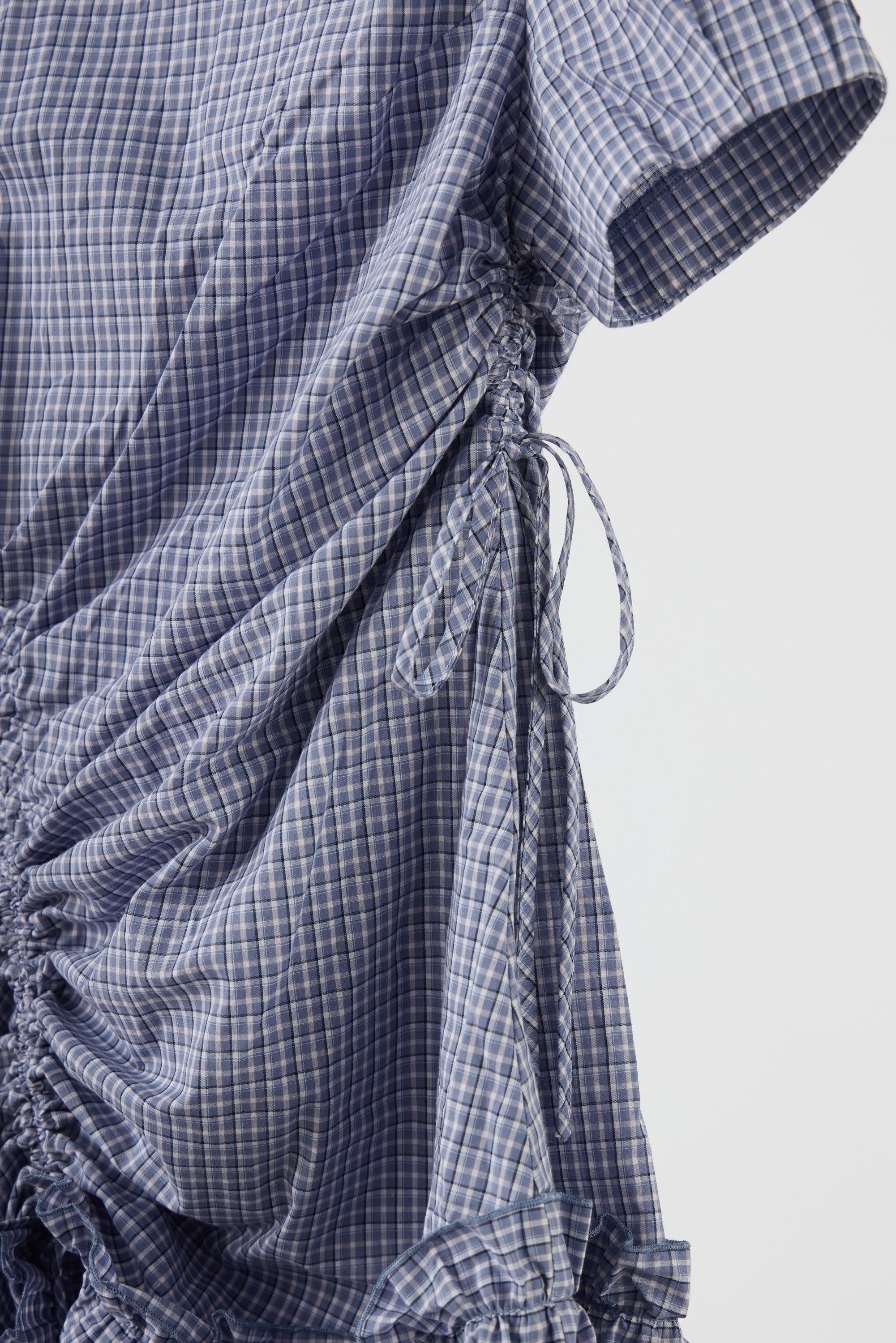 drawstring gingham check onepiece