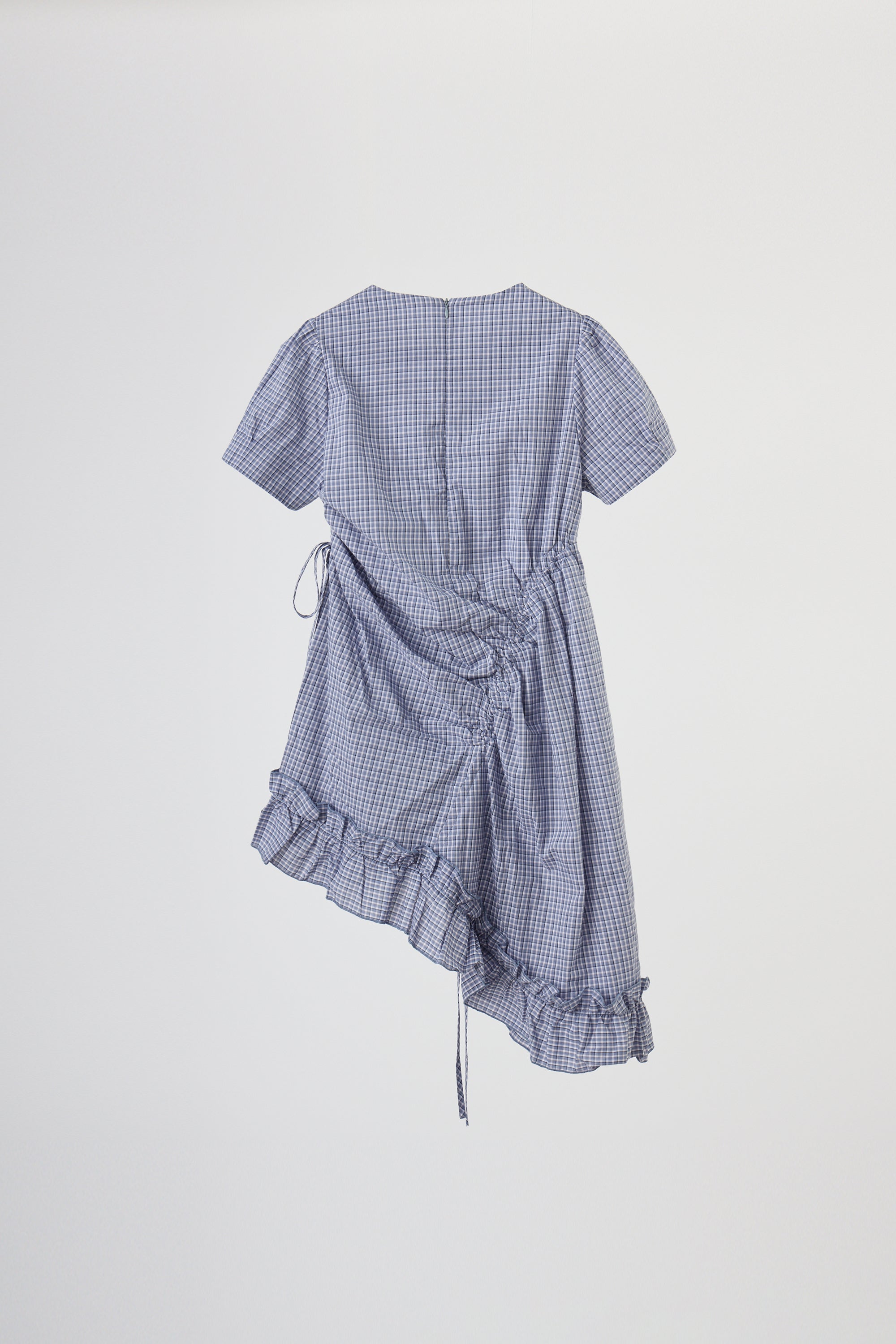 drawstring gingham check onepiece