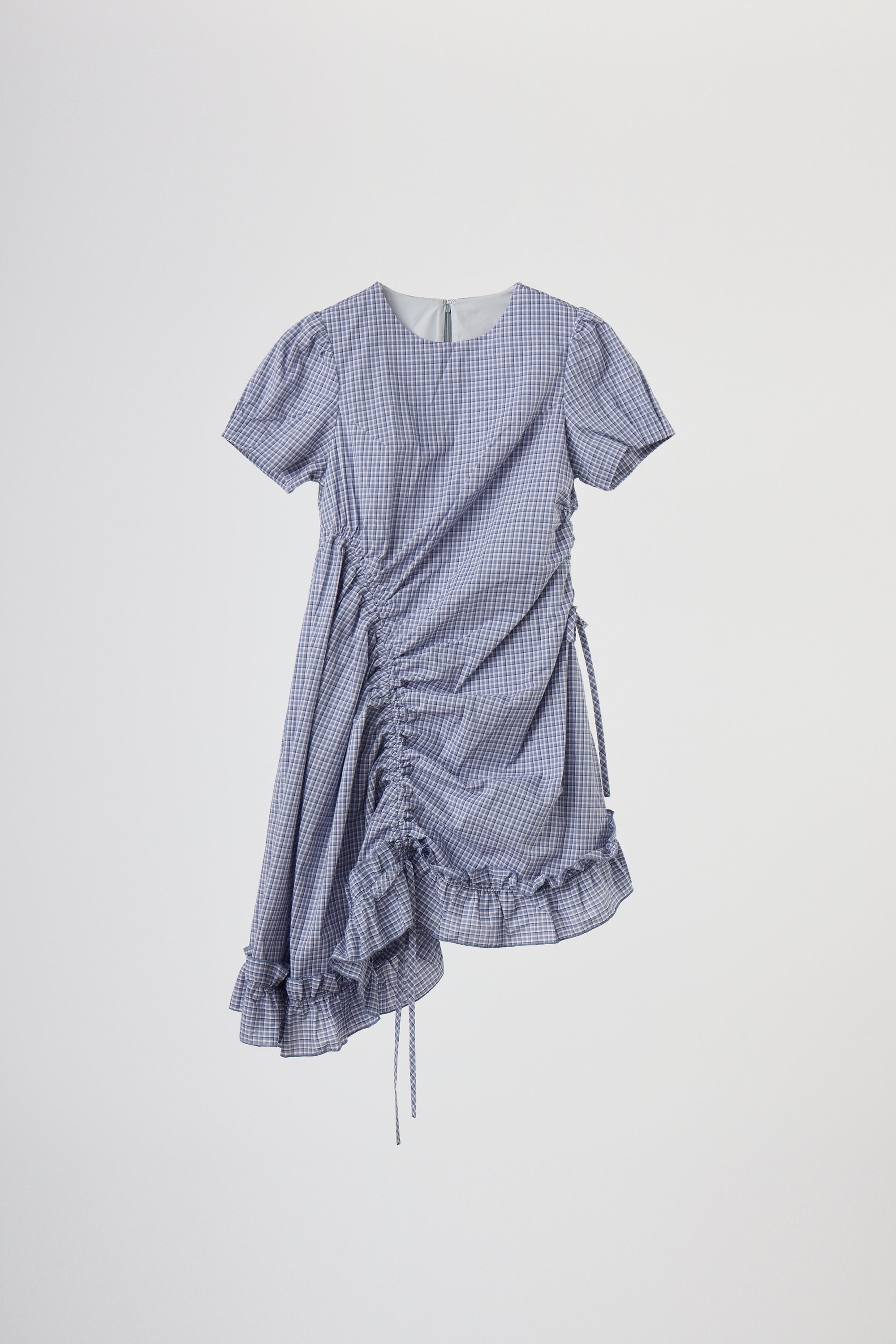 drawstring gingham check onepiece