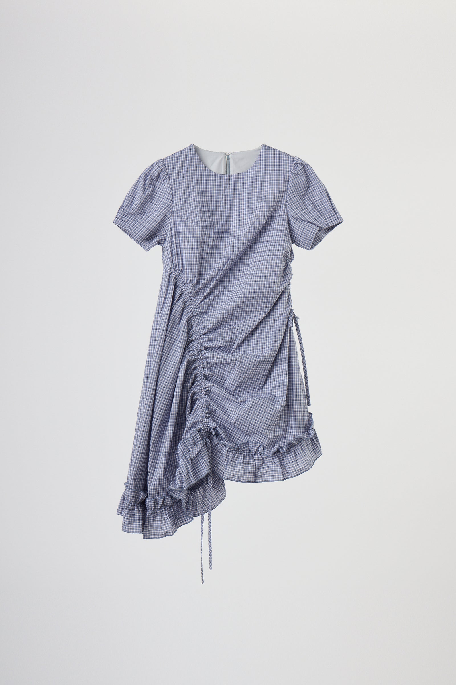 drawstring gingham check onepiece – idem