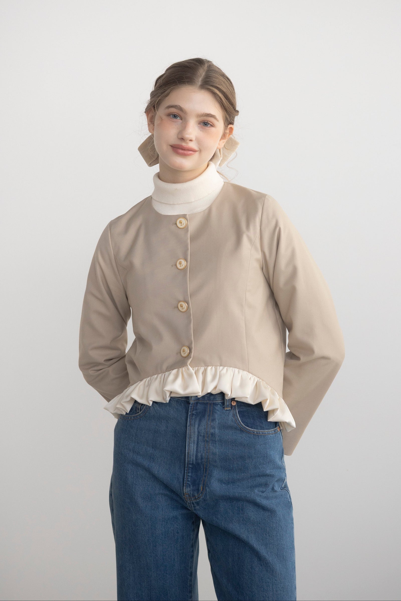 idemイデム　 blooming frill jacket blooming frill jacket【セットアップ着用可能】 – idem