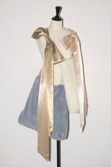 fur big ribbon tote bag