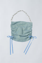 bicolor lace drawstring bag