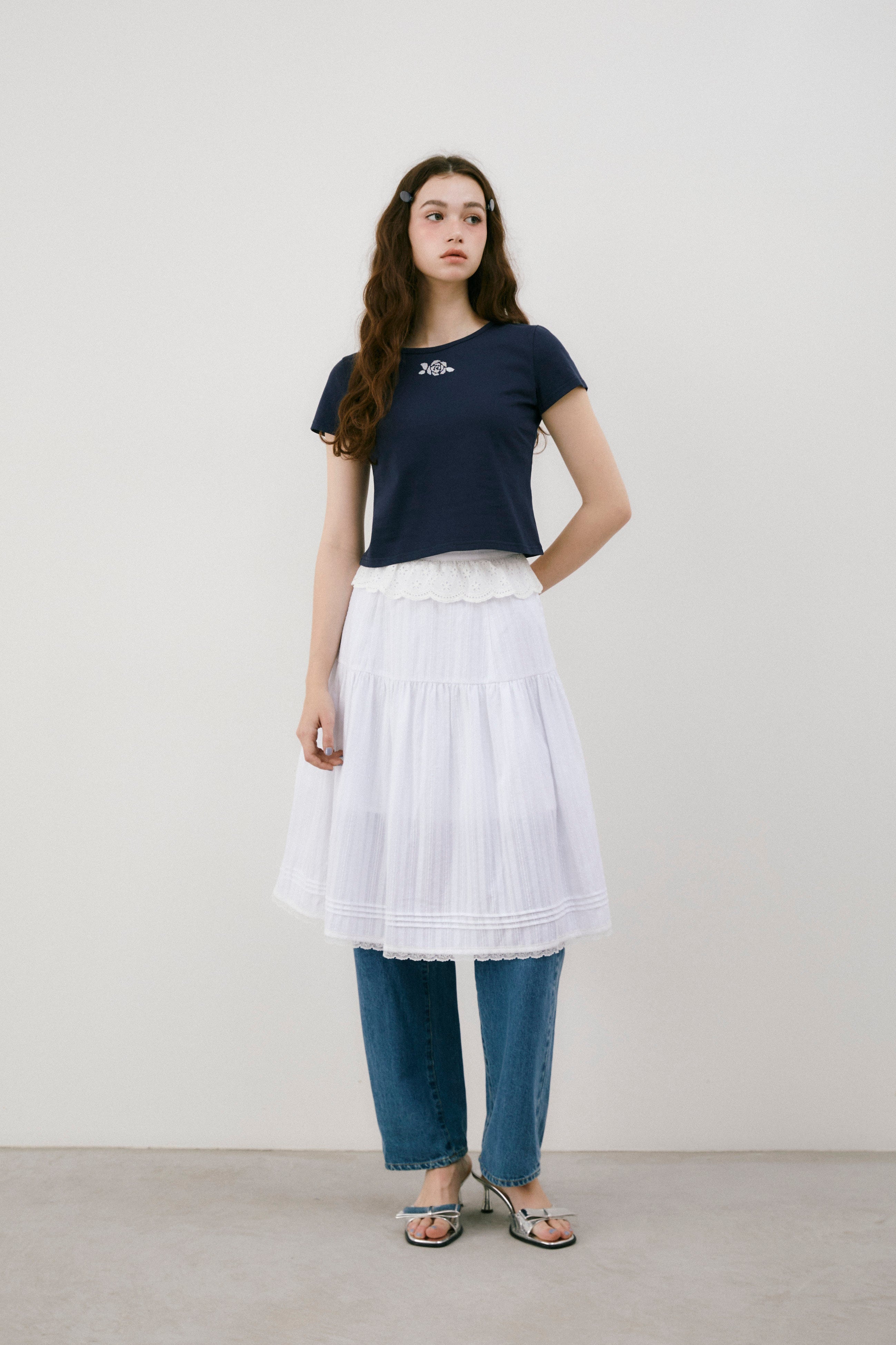 cotton lace vintage skirt