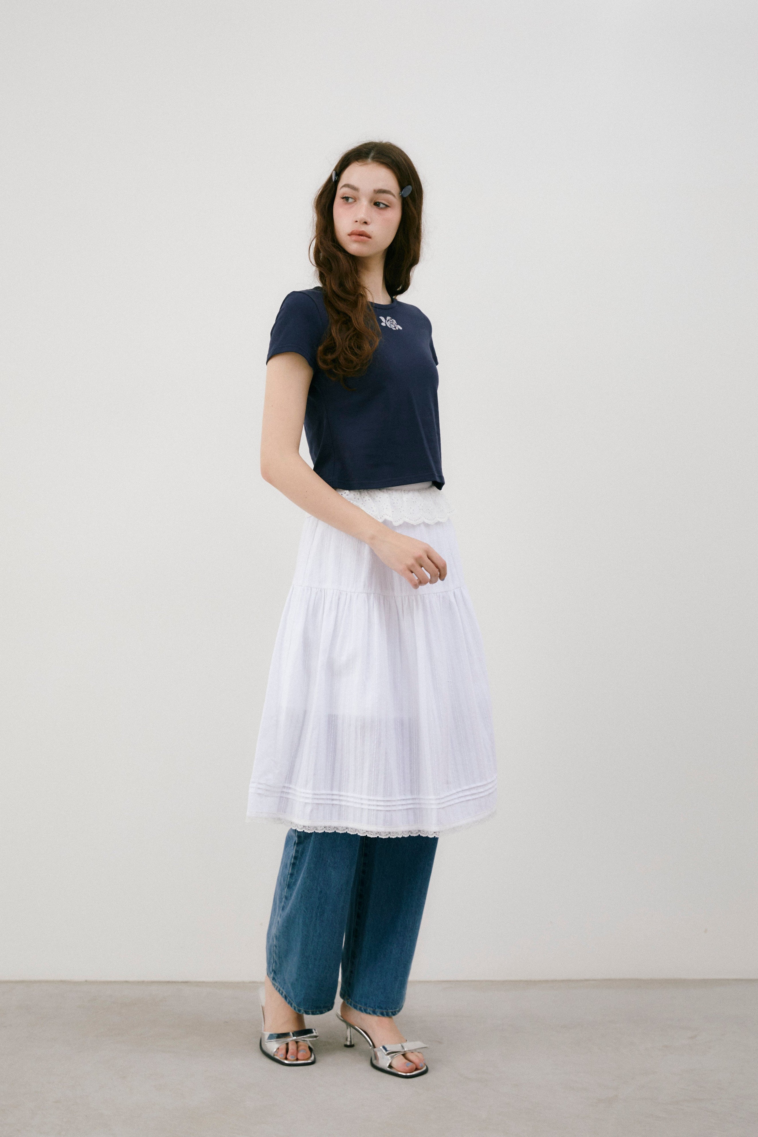 cotton lace vintage skirt