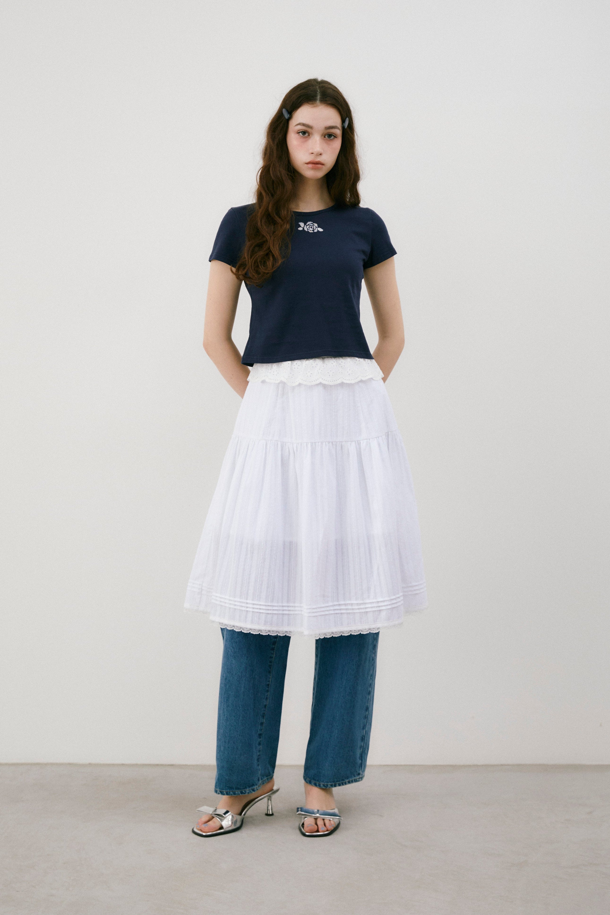 cotton lace vintage skirt