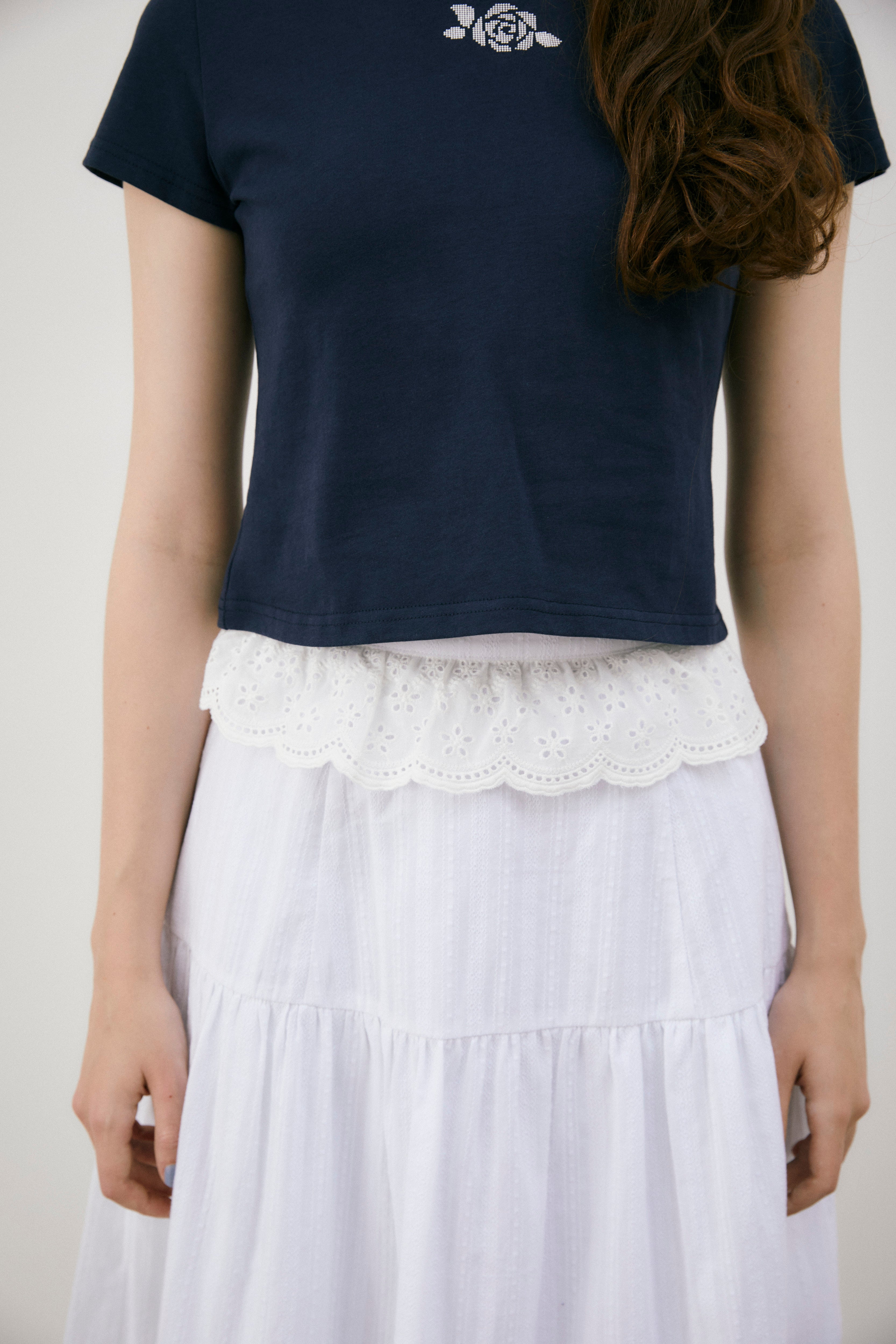 cotton lace vintage skirt