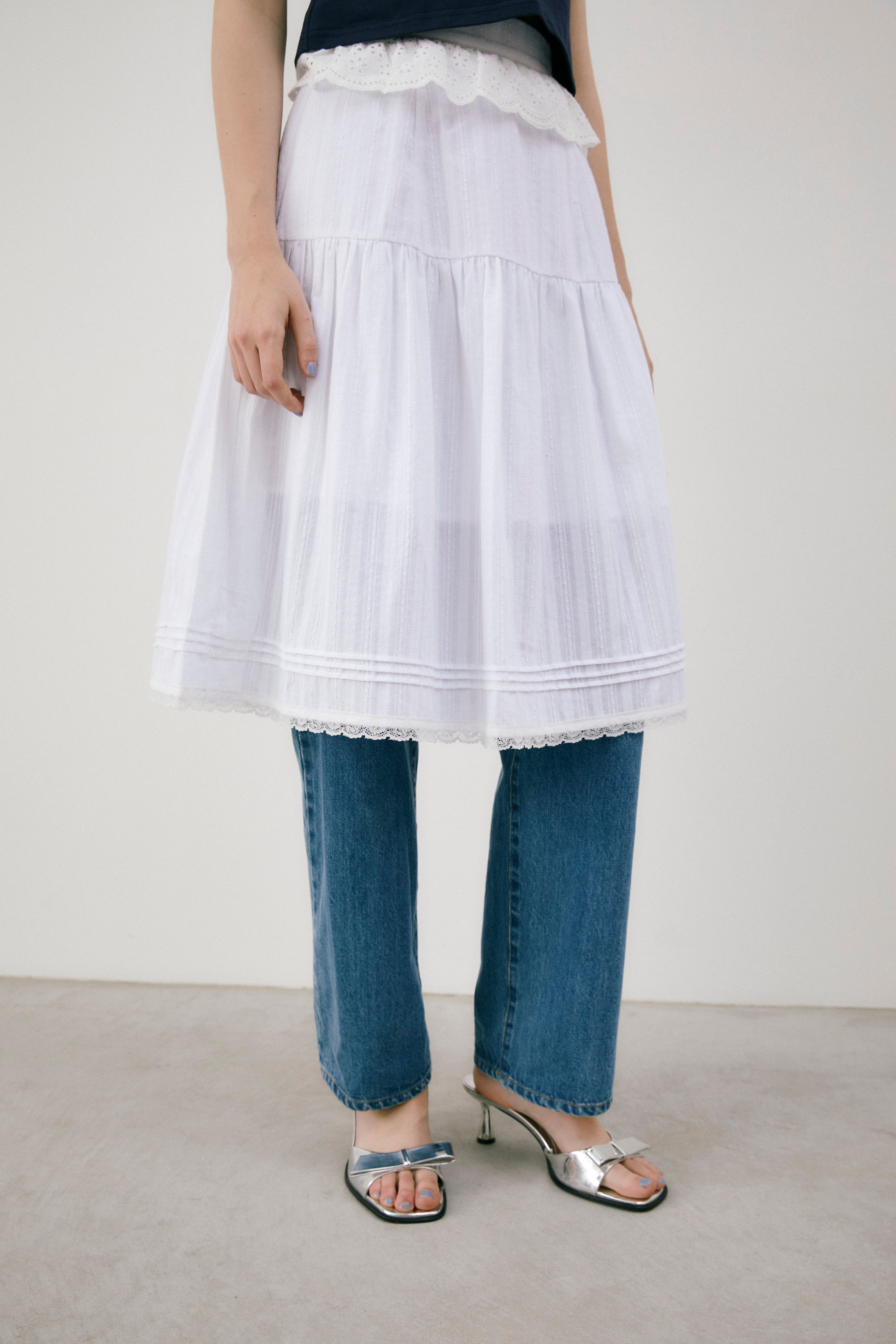 cotton lace vintage skirt