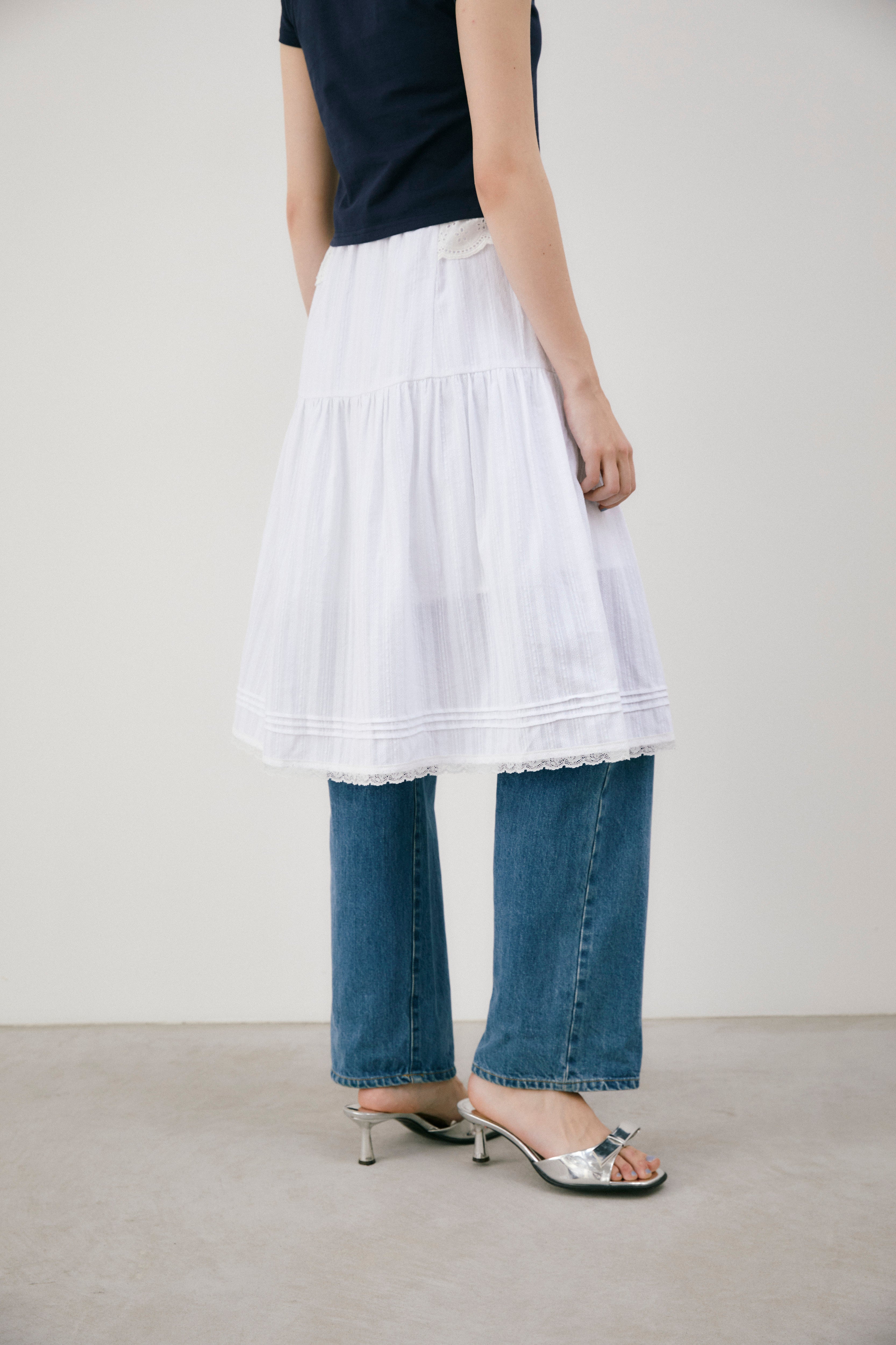 cotton lace vintage skirt