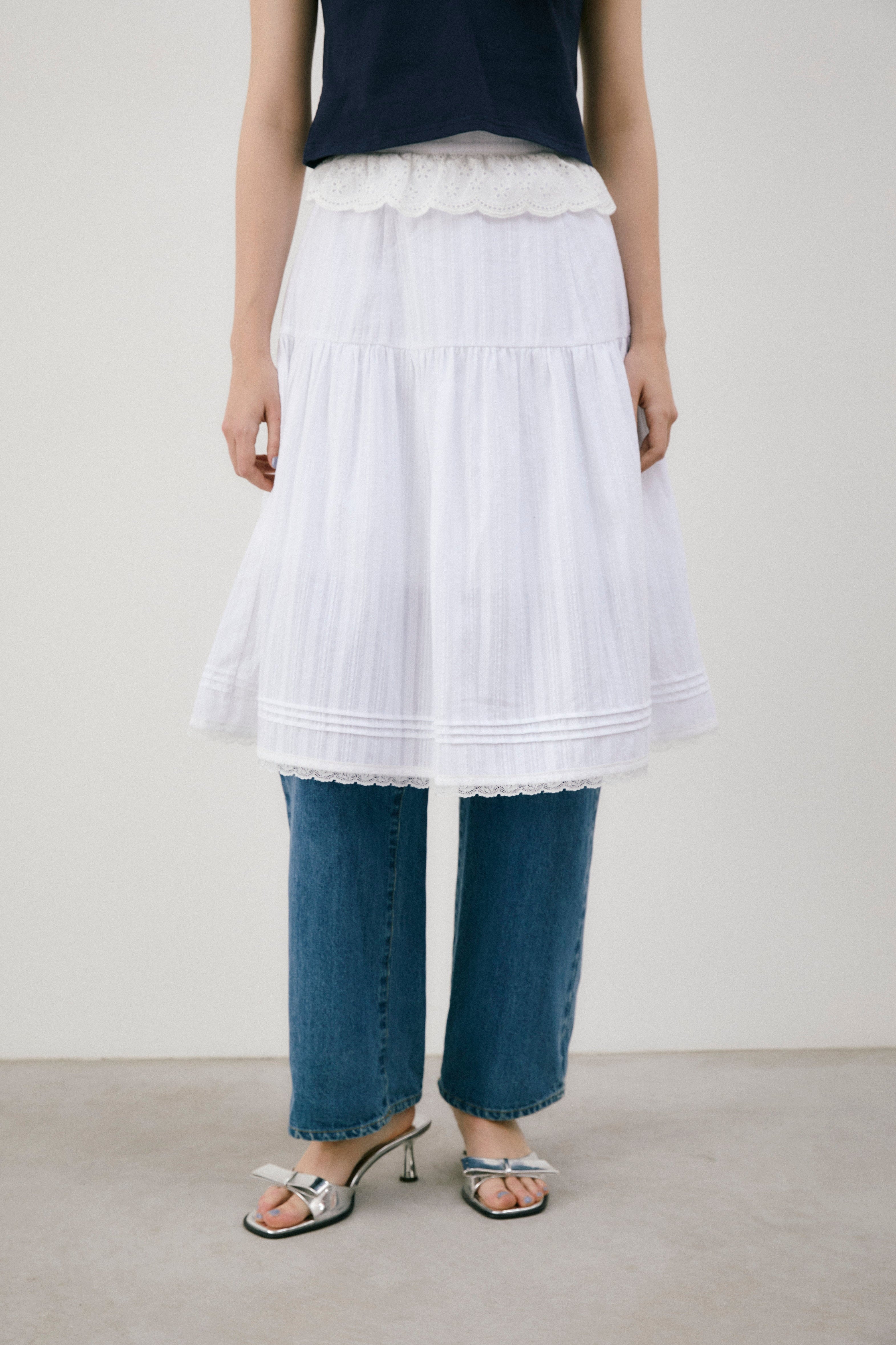 cotton lace vintage skirt