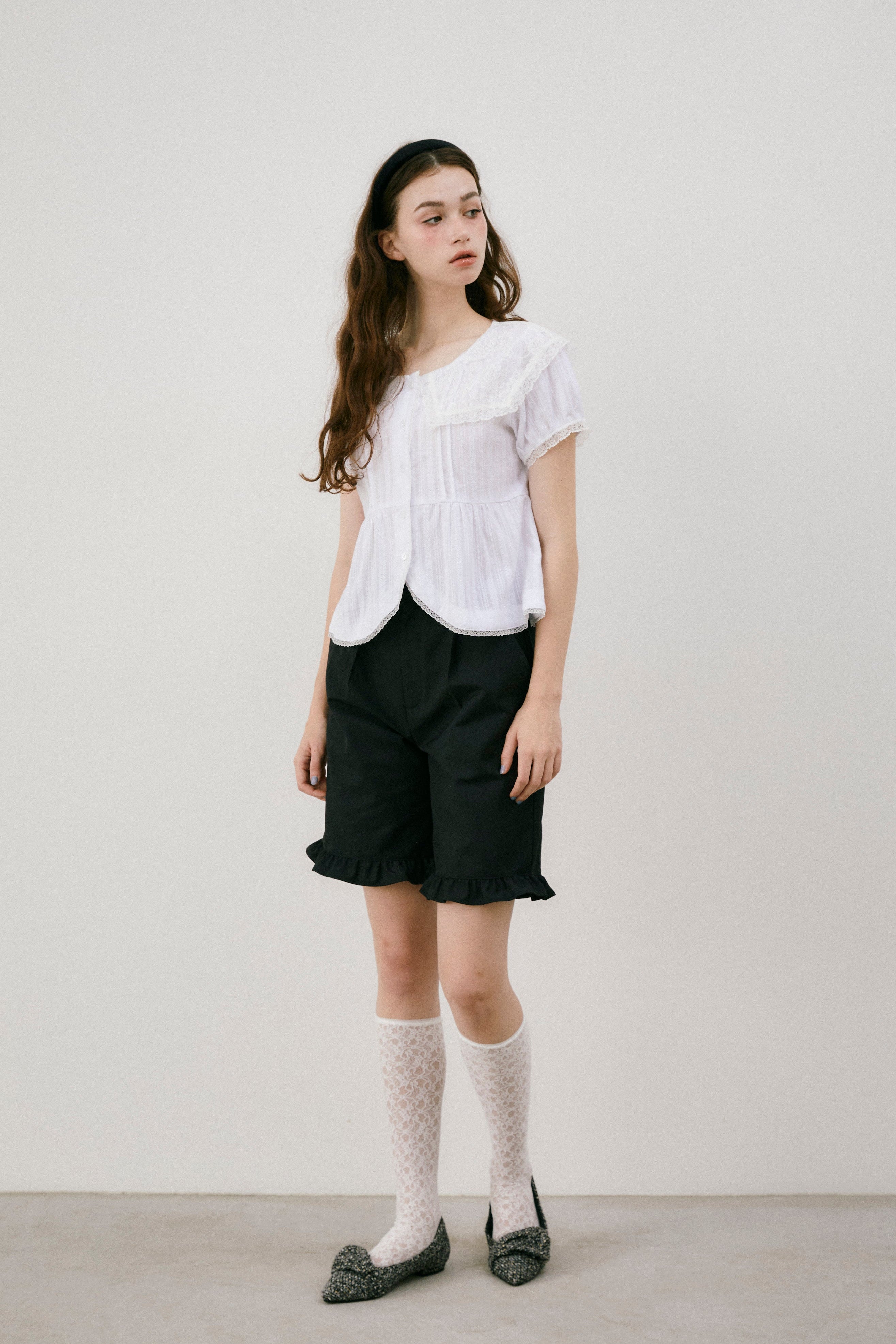 vintage lace big collar blouse
