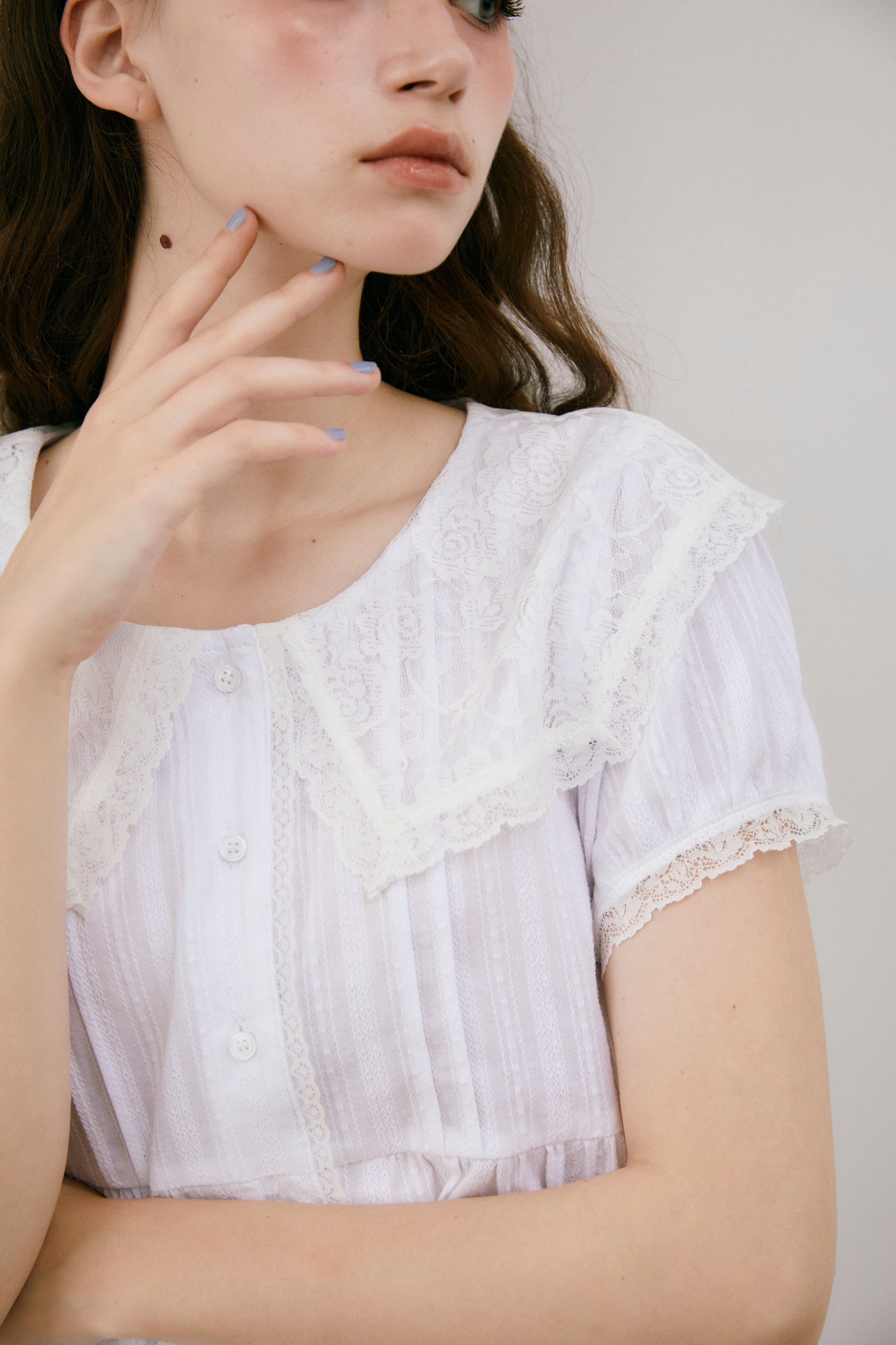 vintage lace big collar blouse