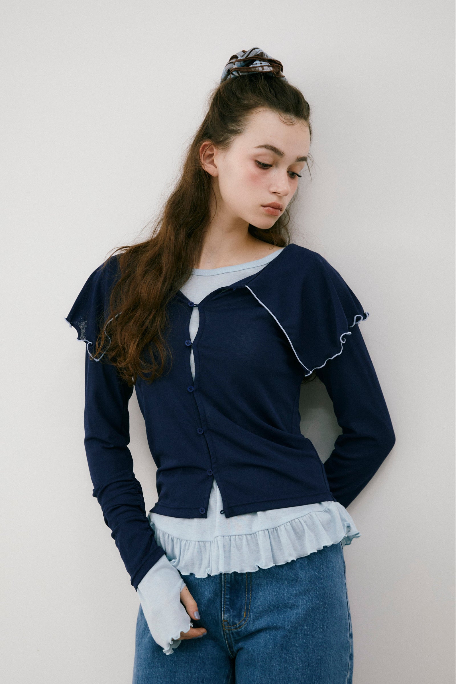 big mellow collar sheer cardigan – idem
