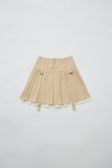 layered pleats mini skirt