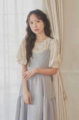 sheer jacquard volume blouse