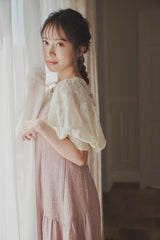 sheer jacquard volume blouse