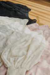 sheer jacquard volume blouse