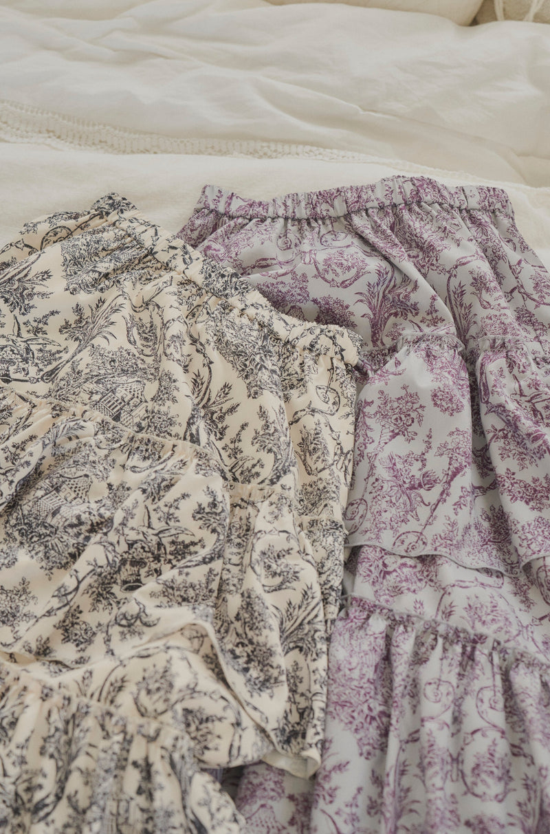 toile de Jouy frill skirt