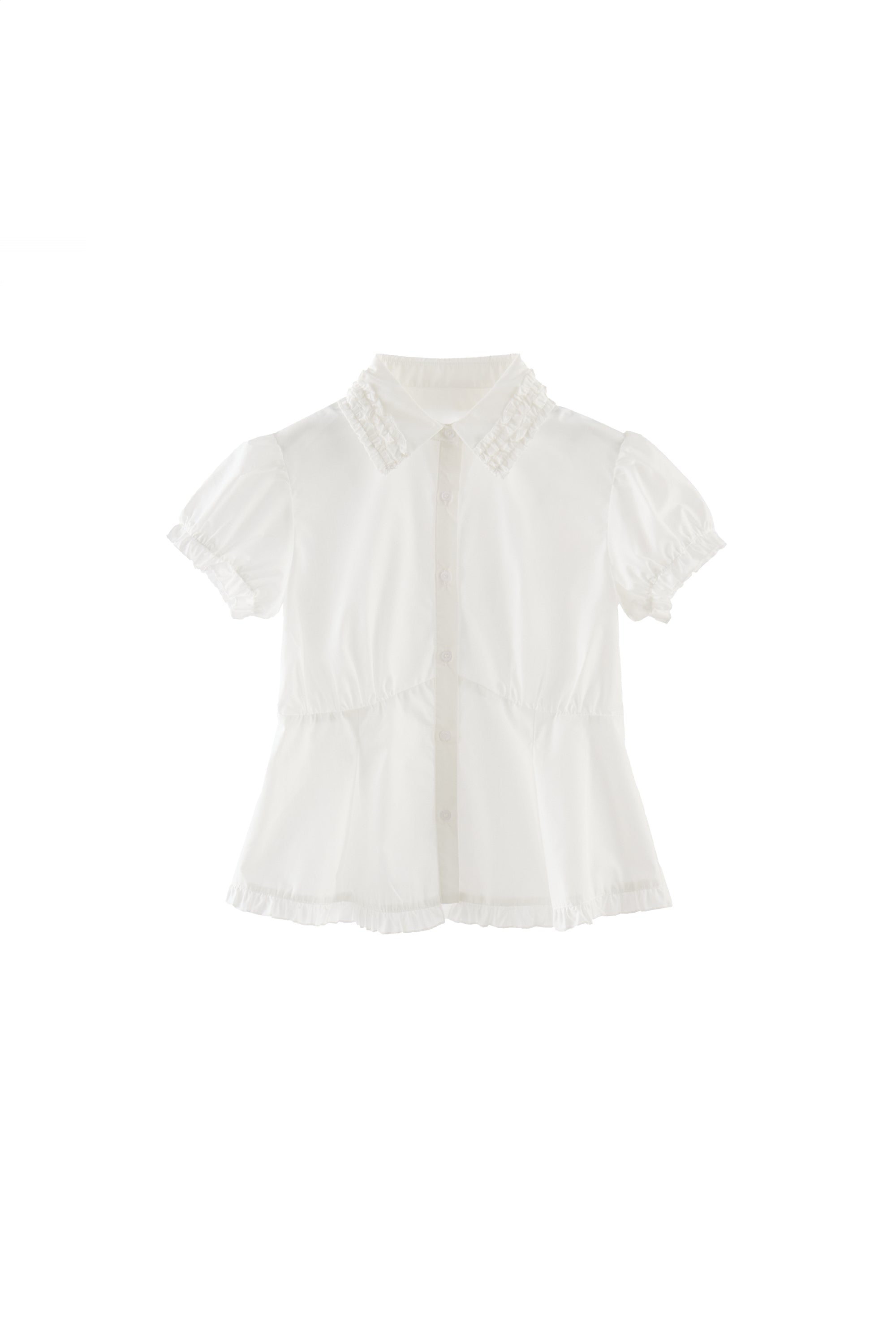 frill collar peplum blouse