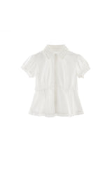 frill collar peplum blouse
