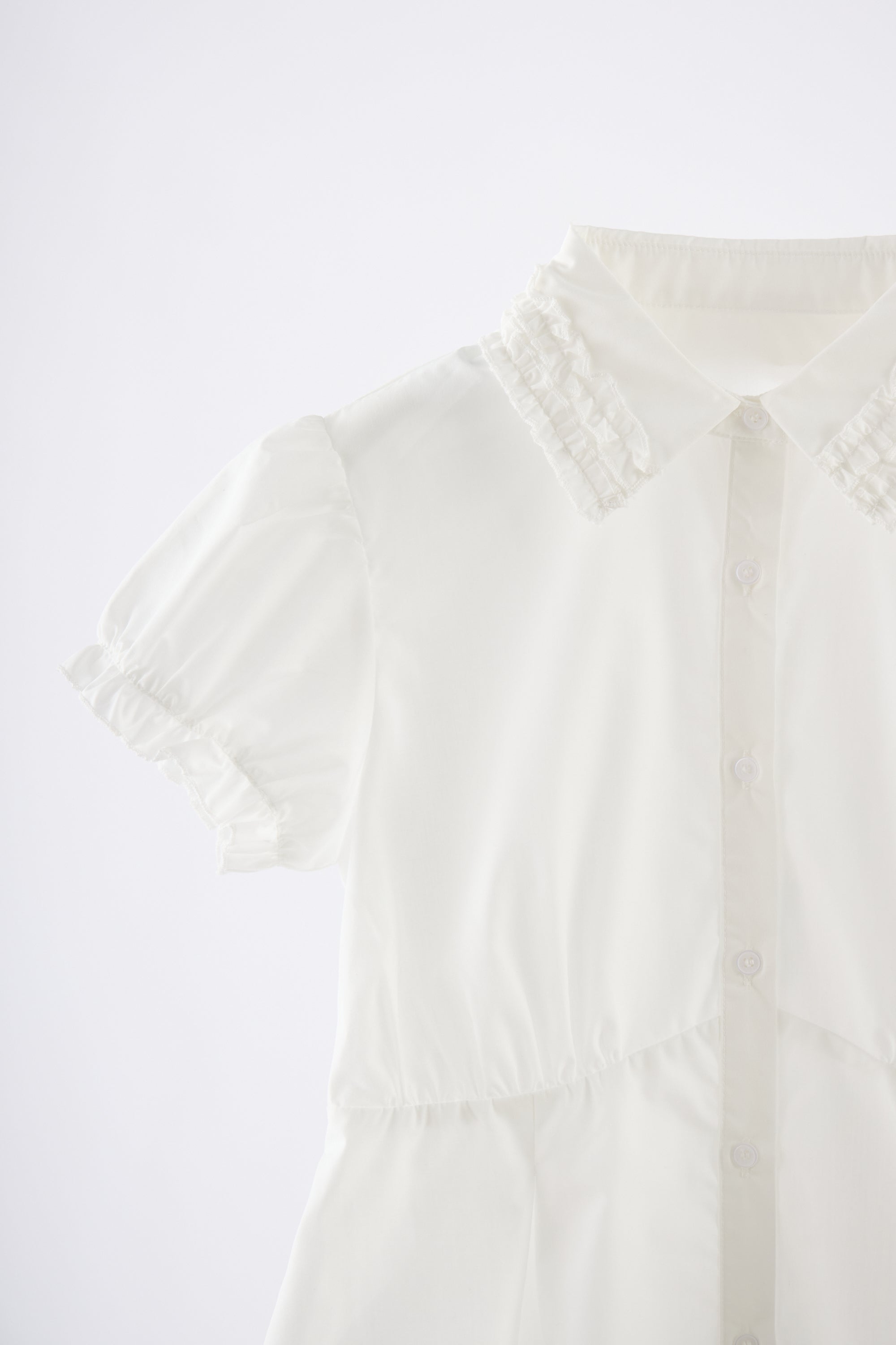 frill collar peplum blouse