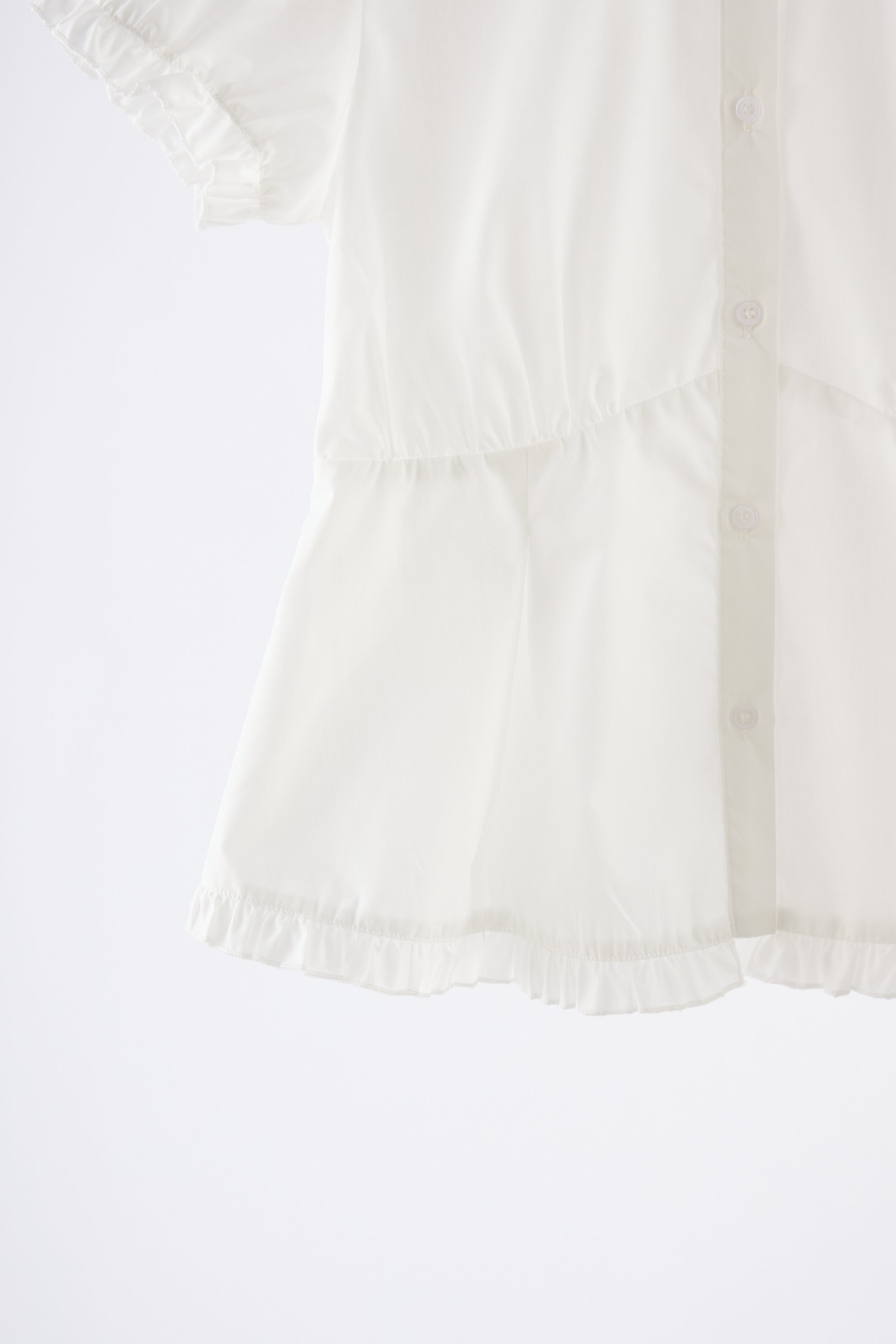 frill collar peplum blouse