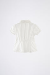 frill collar peplum blouse