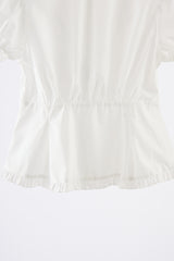 frill collar peplum blouse