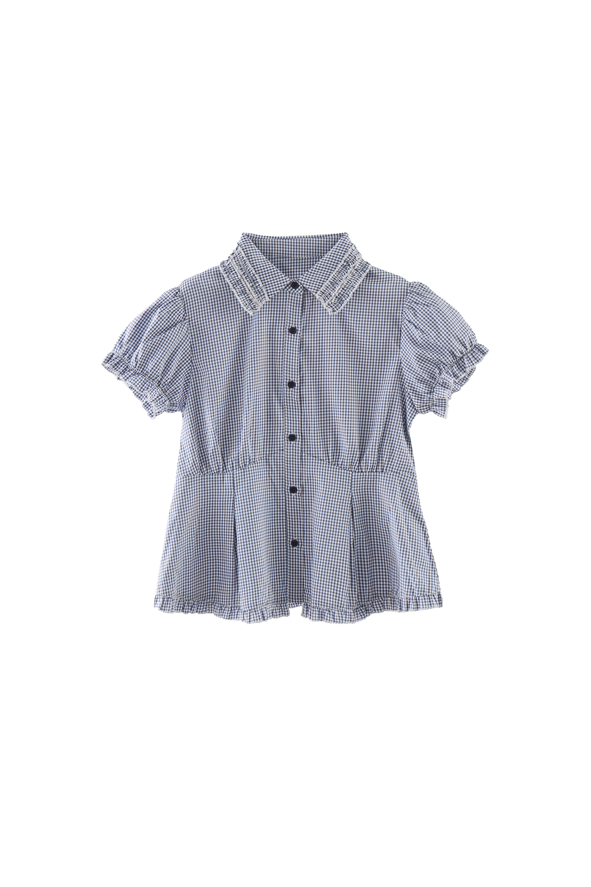 frill collar peplum blouse