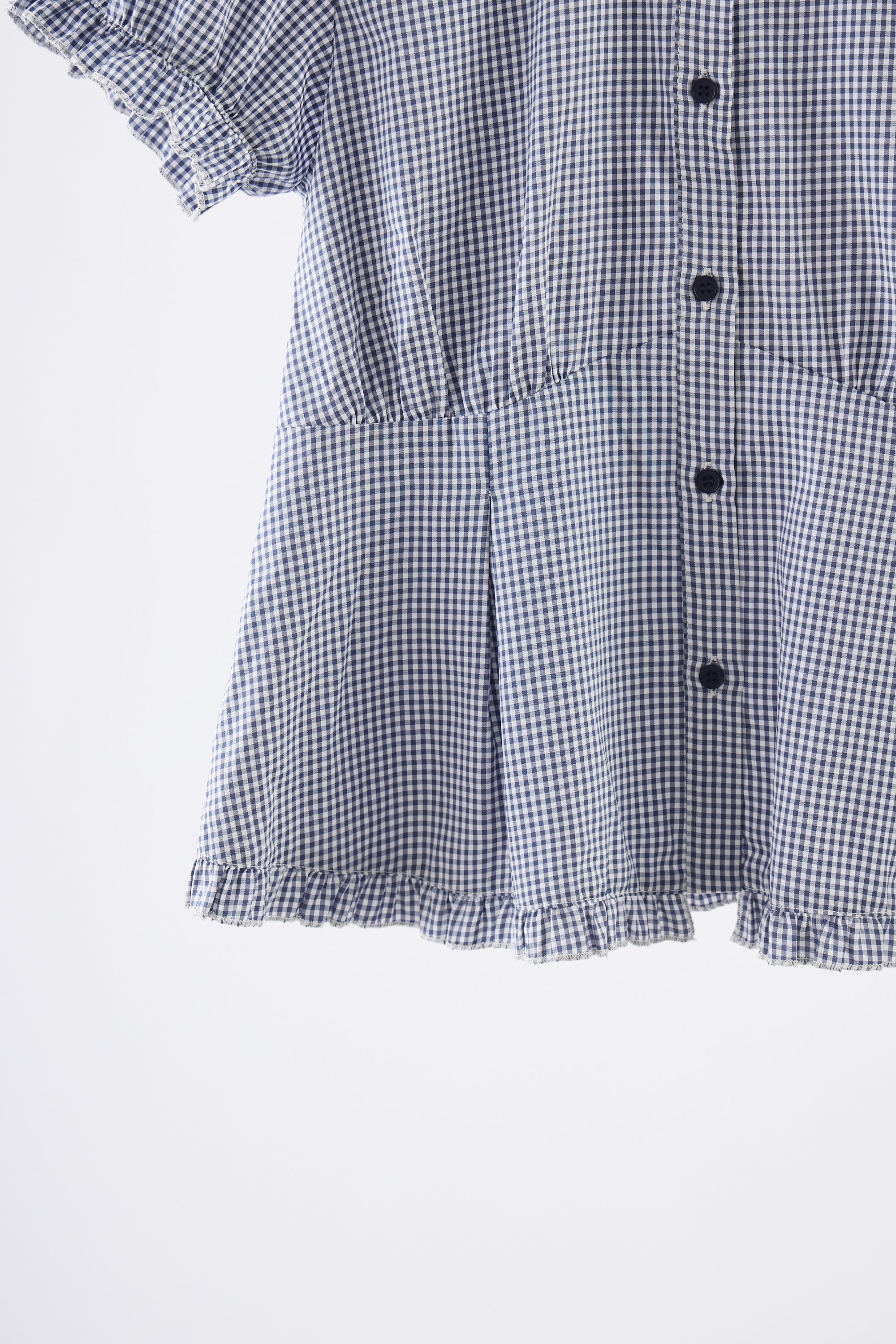 frill collar peplum blouse