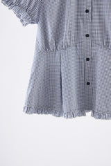 frill collar peplum blouse