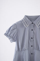 frill collar peplum blouse
