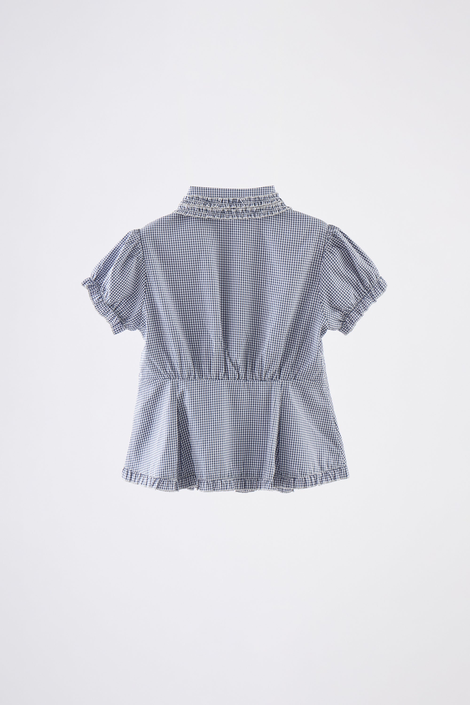 frill collar peplum blouse