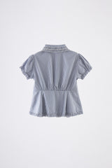 frill collar peplum blouse