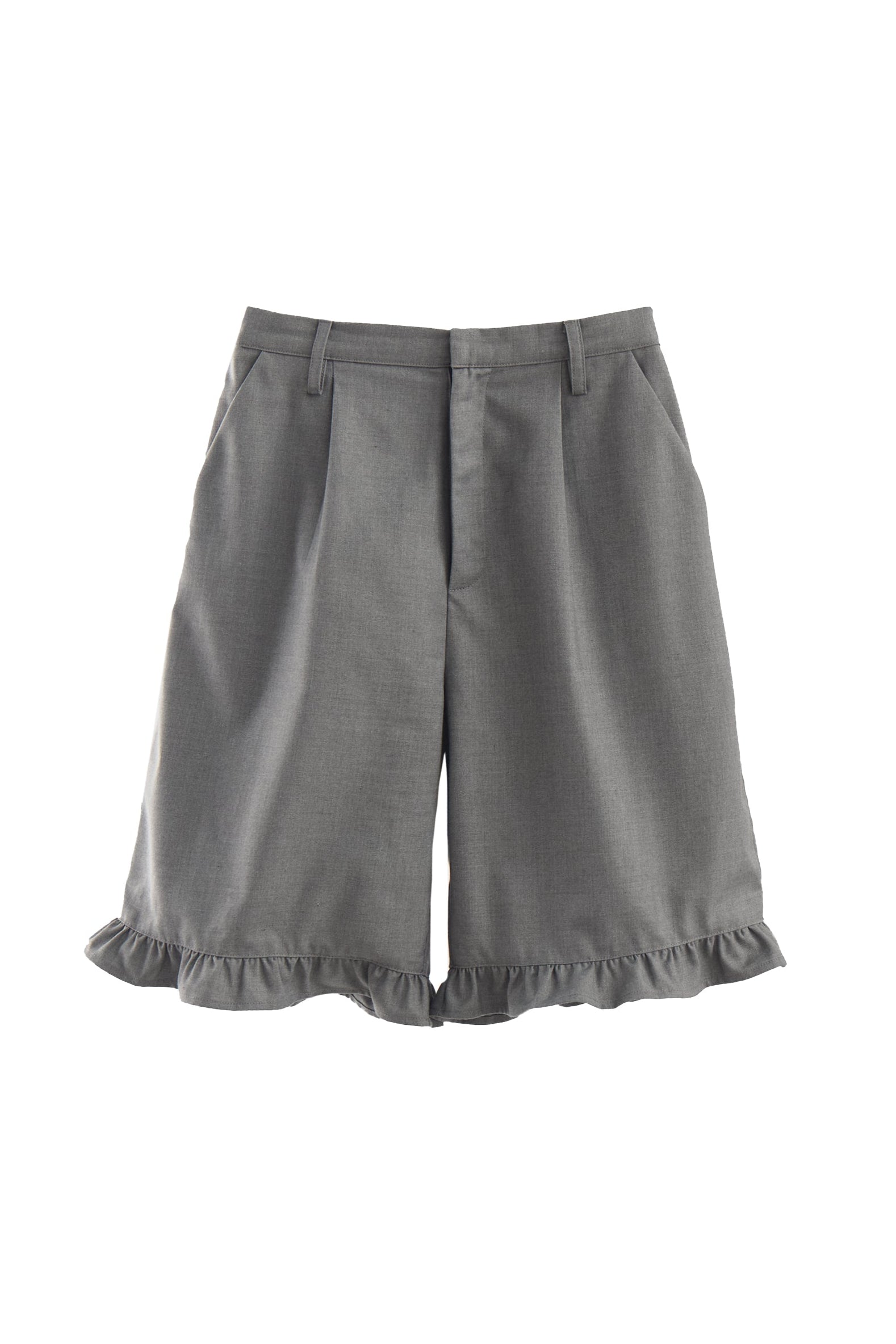 frill tuck half pants