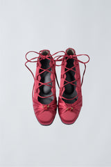 lace up rose ballet shoes