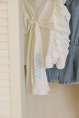 big ribbon frill tote bag