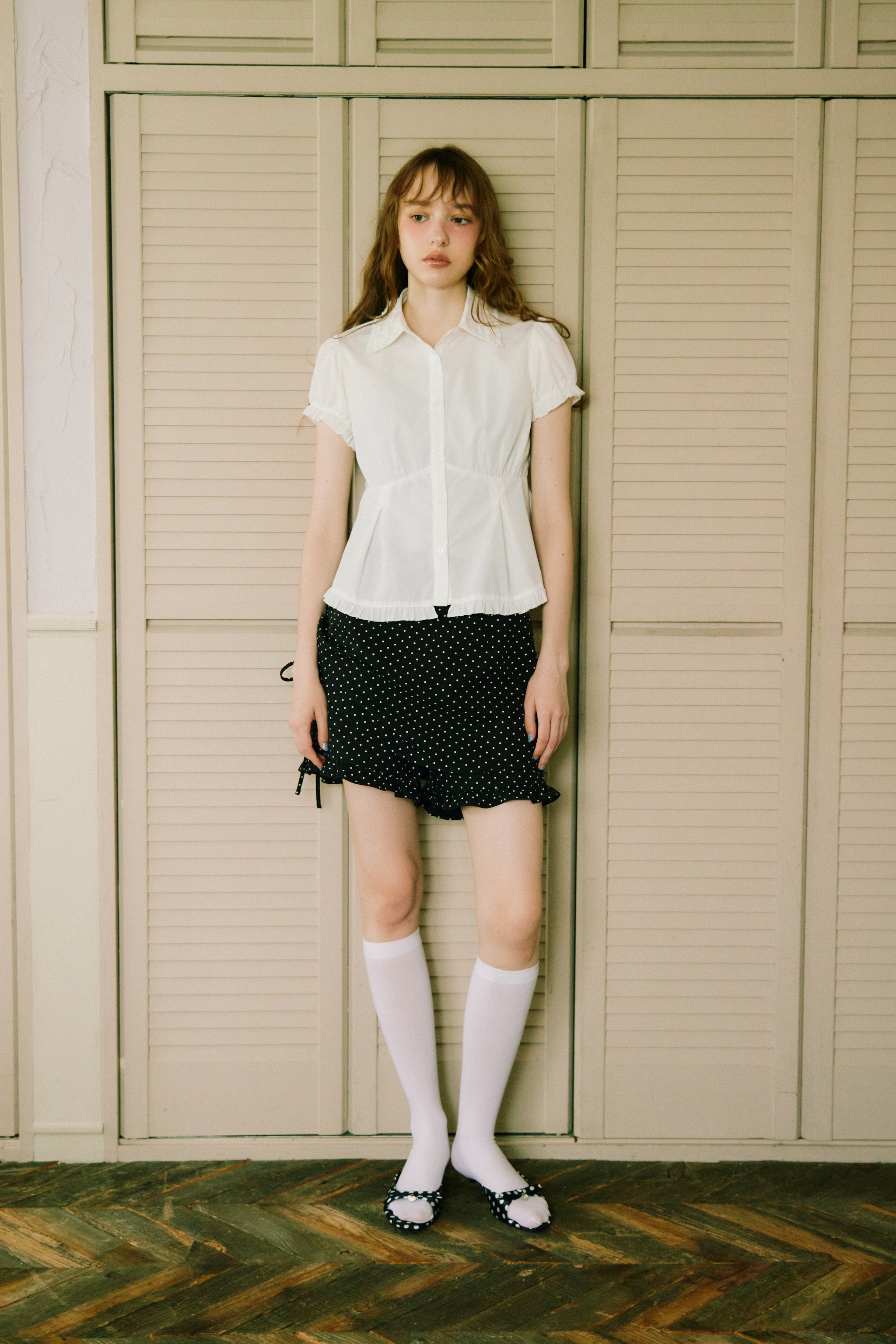 layered frill mini pants