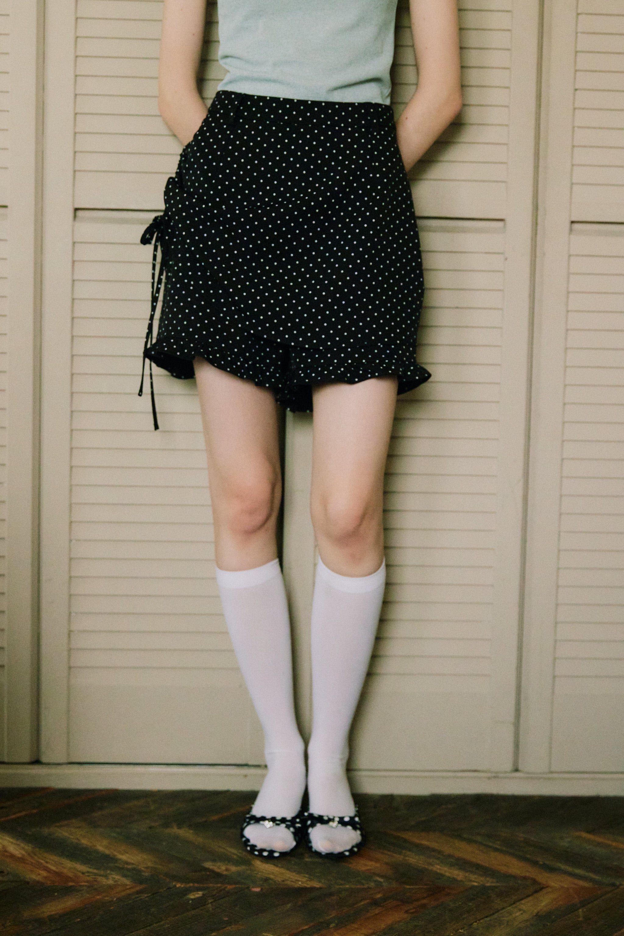 layered frill mini pants